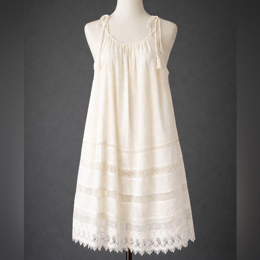 Alice + Olivia Cream Tie-Strap Top